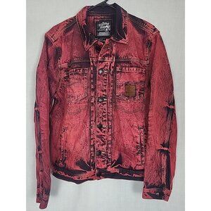 1980's Retro Red Denim Jean Jacket Vintage Women's L Dyed NWOT Heritage America